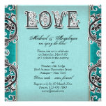 Casamento floral preto do noivado do Aqua Convite Personalizado
