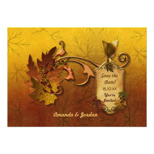 Casamento outono das folhas de outono convite personalizado
