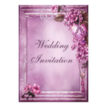 Casamento romântico do quadro do coração & das flo convites personalizados