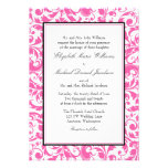 Casamento tema damasco do redemoinho do rosa e do  convite personalizados