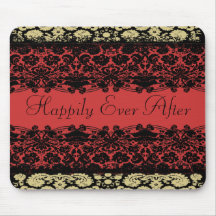 Casamento tema damasco vermelho mousepads