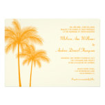 Casamento tropical da palmeira alaranjada convite personalizado