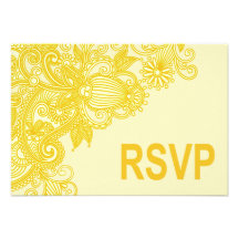 Casca de ovo amarela asteca de Paisley RSVP Convite Personalizados