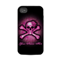 Caso do iPhone cor-de-rosa 4 do crânio e dos Cross Iphone 4 Capas Though