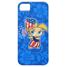Caso patriótico do iPhone 5 da menina de Firecrake Capa iPhone 5 Case-Mate