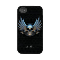 Caso voado azul do iPhone 4 do crânio Iphone 4 Capa Duras