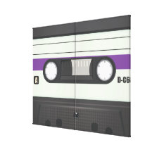 Cassete de banda magnética - roxo impressão de canvas envolvida