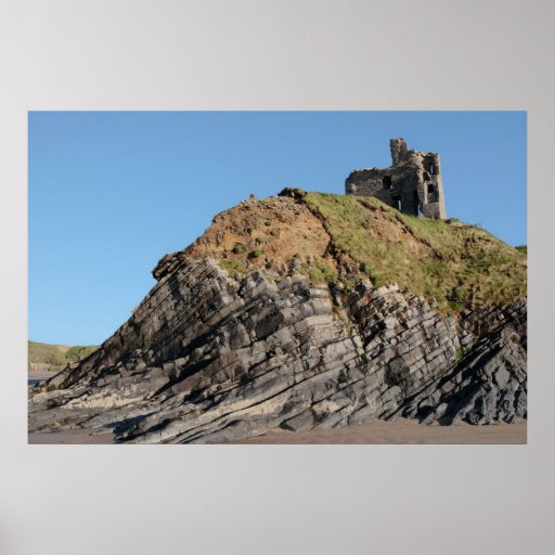 castelo do ballybunion no poster do penhasco