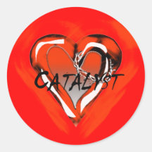 Catalizador vermelho adesivos redondos