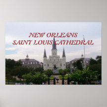 Catedral de St Louis e quadrado de Jackson Poster