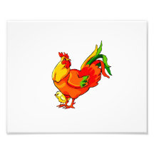 cauda verde do galo com bebê chick.png foto