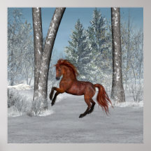 Cavalo da cena do inverno do poster