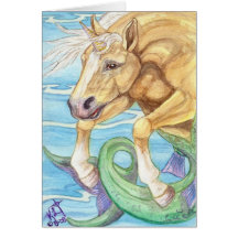 Cavalo de mar do unicórnio do Palomino Cartão