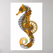 Cavalo marinho de Steampunk Poster