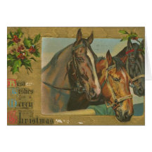 Cavalos do natal vintage cartoes