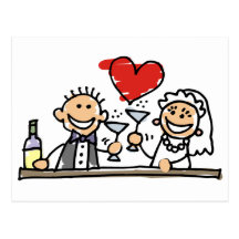 Celebração do casamento cartão postal