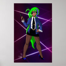 Celeste com sua arma posters