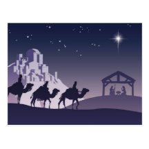 Cena cristã da natividade do Natal Cartoes Postais