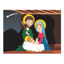 Cena da natividade cartao postal