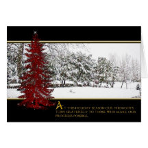 Cena da neve/árvore do Natal (negócio) Cartoes