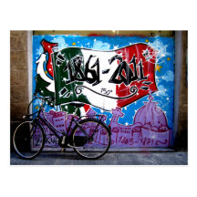 Cena da rua dos grafites em Florença Cartoes Postais