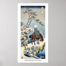 Cena japonesa legal do inverno do incursor do ukiy posters