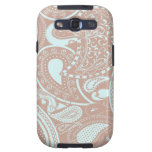 Cerceta e marrom do teste padrão do redemoinho de  samsung galaxy s3 capas