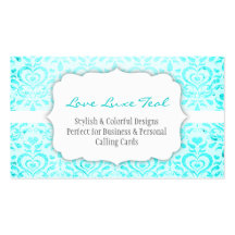 Cerceta Luxe Bizcard do amor Cartões De Visita