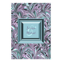 Cerceta RSVP Wedding azul da lavanda Convites