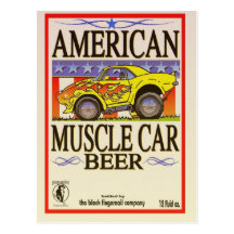 cerveja americana do carro do músculo cartao postal
