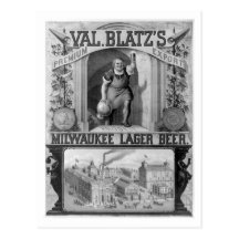 Cerveja de cerveja pilsen do Milwaukee de Blatz do Cartão Postal