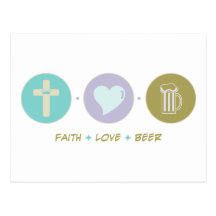 Cerveja do amor da fé cartoes postais