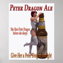 Cerveja inglesa do dragão de Peter antes que dormi Posteres