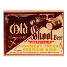 cerveja velha do skool cartoes postais