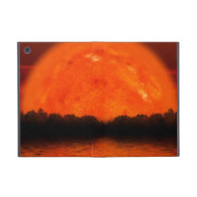 Céu vermelho e alaranjado com refletir da água capas iPad mini