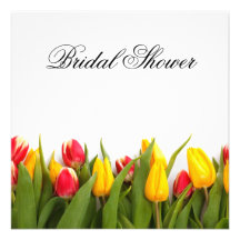 Chá de panela floral das tulipas convite personalizado