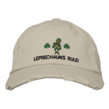 Chapéu bordado dos Leprechauns regra irlandesa Boné