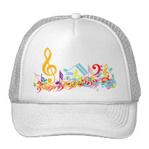 Chapéu colorido das notas musicais bones