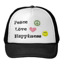 Chapéu do camionista da felicidade do amor da paz boné