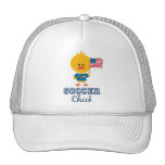 Chapéu do pintinho do futebol da bandeira american bone