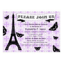 Chás de panela do francês da torre Eiffel Convite Personalizado