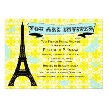 Chás de panela do francês da torre Eiffel Convites Personalizado