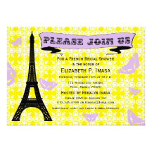 Chás de panela do francês da torre Eiffel Convite Personalizados