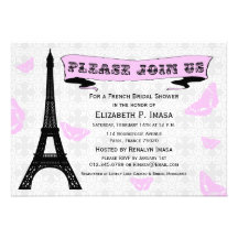 Chás de panela do francês da torre Eiffel Convites Personalizados