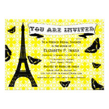 Chás de panela do francês da torre Eiffel Convites Personalizados