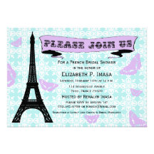 Chás de panela do francês da torre Eiffel Convites Personalizado