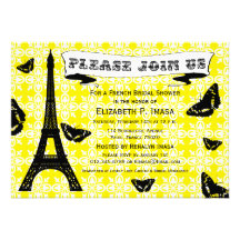 Chás de panela do francês da torre Eiffel Convites Personalizado