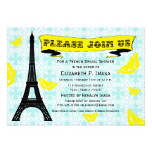 Chás de panela do francês da torre Eiffel Convites Personalizados