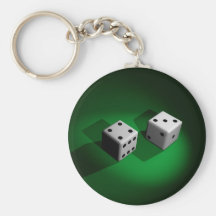 Chaveiro afortunado dos dados brancos