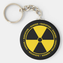 Chaveiro amarelo do símbolo da radiação